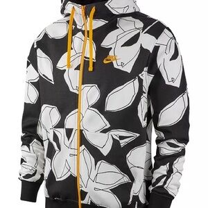 Nike Black and White Floral Hoodie